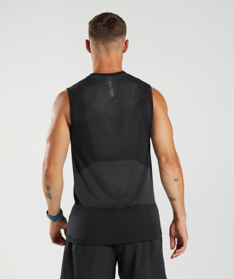 Men's Gymshark Apex Seamless Tanks Black | NZ 4JIHRG